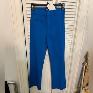 Zara royal blue cropped flared pants xs